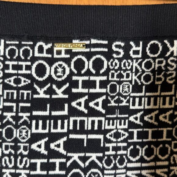 NWT Michael Kors Skirt Knit Pencil Women's Designer Black & White Size medium - Picture 3 of 10